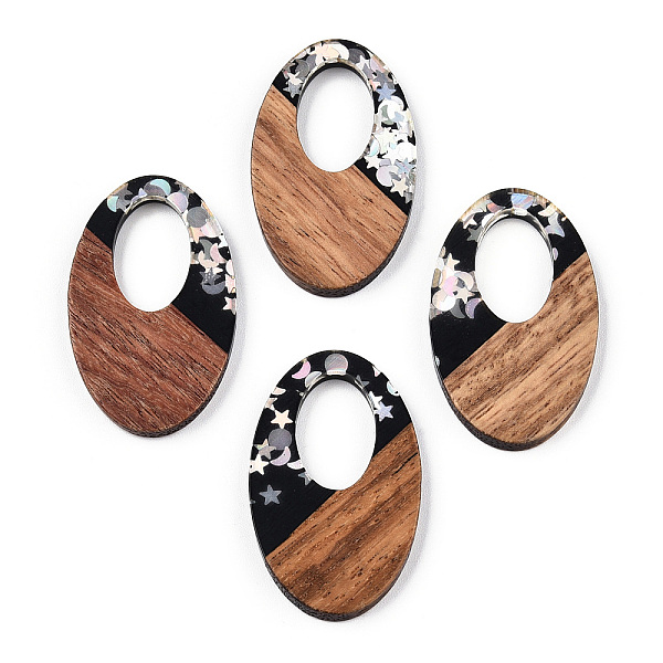 PandaHall Opaque Resin & Walnut Wood Pendants, Oval Charms with Stars & Moon & Sun Paillettes, Silver, 35.5x22x3.5mm, Hole: 16x10mm...
PandaHall Opaque Resin & Walnut Wood Pendants, Oval Charms with Stars & Moon & Sun Paillettes, Silver, 35.5x22x3.5mm, Hole: 16x10mm...