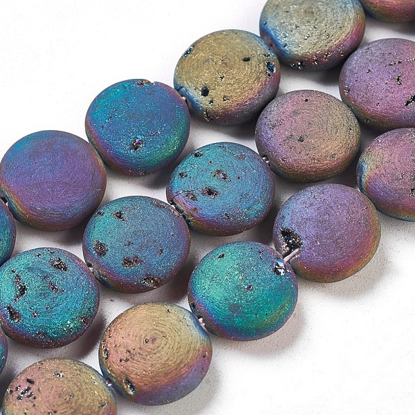 PandaHall Electroplated Natural Quartz Crystal Beads Strands, Druzy Geode Crystals, Flat Round, Multi-color Plated, 11.5~12.5x5mm, Hole...
PandaHall Electroplated Natural Quartz Crystal Beads Strands, Druzy Geode Crystals, Flat Round, Multi-color Plated, 11.5~12.5x5mm, Hole...
