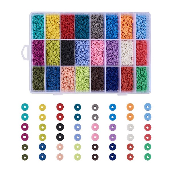 PandaHall 24 Colors Handmade Polymer Clay Beads, for DIY Jewelry Crafts Supplies, Disc/Flat Round, Heishi Beads, Mixed Color, 4x1mm, Hole..., Multicolor
PandaHall 24 Colors Handmade Polymer Clay Beads, for DIY Jewelry Crafts Supplies, Disc/Flat Round, Heishi Beads, Mixed Color, 4x1mm, Hole..., Multicolor