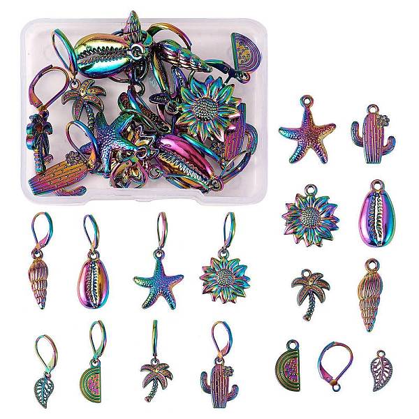 PandaHall DIY Drop Earring Making Finding Kits, Including Flower & Cowrie Shell & Leaf & Starfish Alloy Pendants, 304 Stainless Steel...
PandaHall DIY Drop Earring Making Finding Kits, Including Flower & Cowrie Shell & Leaf & Starfish Alloy Pendants, 304 Stainless Steel...