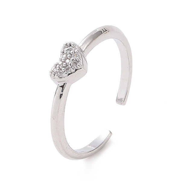 PandaHall Clear Cubic Zirconia Heart Open Cuff Ring, Brass Jewelry for Women, Platinum, Inner Diameter: 16mm Brass+Cubic Zirconia Clear
PandaHall Clear Cubic Zirconia Heart Open Cuff Ring, Brass Jewelry for Women, Platinum, Inner Diameter: 16mm Brass+Cubic Zirconia Clear