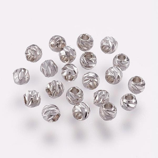 PandaHall Carved Brass Beads, Long-Lasting Plated, Round, Real Platinum Plated, 3.5~4x3mm, Hole: 2mm Brass Round
PandaHall Carved Brass Beads, Long-Lasting Plated, Round, Real Platinum Plated, 3.5~4x3mm, Hole: 2mm Brass Round