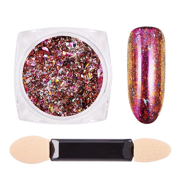 PandaHall Chameleon Holographic Mirror Nail Flake, Starry Sky/Mirror Effect, Shiny Nail Decoration, with One Brush, Old Rose, 30x30x17mm..., Purple
PandaHall Chameleon Holographic Mirror Nail Flake, Starry Sky/Mirror Effect, Shiny Nail Decoration, with One Brush, Old Rose, 30x30x17mm..., Purple