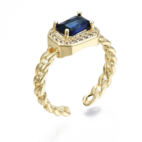 PandaHall Brass Micro Pave Cubic Zirconia Cuff Rings, Open Rings, Rectangle Octagon, Curb Chain, Real 16K Gold Plated, Nickel Free, Dark...
PandaHall Brass Micro Pave Cubic Zirconia Cuff Rings, Open Rings, Rectangle Octagon, Curb Chain, Real 16K Gold Plated, Nickel Free, Dark...