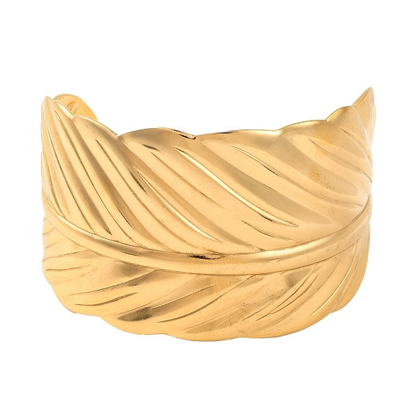 PandaHall 304 Stainless Steel Open Cuff Bangles for Women, Real 18K Gold Plated, Feather, Inner Diameter: 2-1/2 inch(6.3cm), 44mm 304...
PandaHall 304 Stainless Steel Open Cuff Bangles for Women, Real 18K Gold Plated, Feather, Inner Diameter: 2-1/2 inch(6.3cm), 44mm 304...
