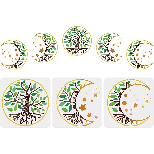 PandaHall FINGERINSPIRE 3 Pcs Tree of Life Stencil 30x30cm Moon Phase Stencil Plastic Moon Star Stencil Reusable Tree Moon Pattern Stencils...
PandaHall FINGERINSPIRE 3 Pcs Tree of Life Stencil 30x30cm Moon Phase Stencil Plastic Moon Star Stencil Reusable Tree Moon Pattern Stencils...