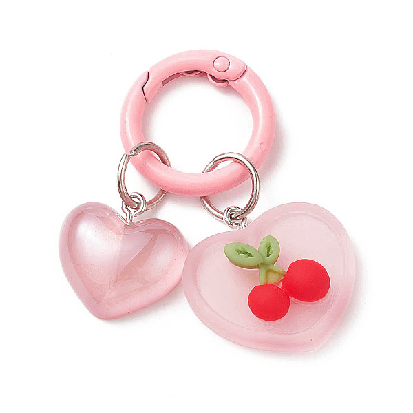 PandaHall Luminous Resin Keychain, with Iron Key Rings, Glow In The Dark, Heart & Heart with Cherry, Pearl Pink, 2.1x1.8cm Resin Heart
PandaHall Luminous Resin Keychain, with Iron Key Rings, Glow In The Dark, Heart & Heart with Cherry, Pearl Pink, 2.1x1.8cm Resin Heart