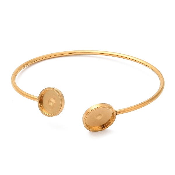PandaHall Ion Plating(IP) 304 Stainless Steel Bangle Makings, Blank Cabochon Settings, Real 18K Gold Plated, Round Tray: 12mm & 10mm, 0.2cm...
PandaHall Ion Plating(IP) 304 Stainless Steel Bangle Makings, Blank Cabochon Settings, Real 18K Gold Plated, Round Tray: 12mm & 10mm, 0.2cm...