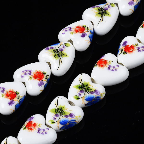 PandaHall Handmade Porcelain Ceramic Beads Strands, Flower Printed, Heart, Red, 15x15x7mm, Hole: 3mm, about 23pcs/strand, 12.8 inches...
PandaHall Handmade Porcelain Ceramic Beads Strands, Flower Printed, Heart, Red, 15x15x7mm, Hole: 3mm, about 23pcs/strand, 12.8 inches...