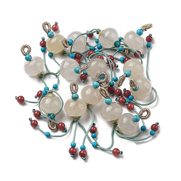 PandaHall Natural Jade Lantern Pendant Decorations, Brass Synthetic Turquoise Tassel Ornaments, Real 14K Gold Plated, 60x13mm, Hole: 4x3mm...
PandaHall Natural Jade Lantern Pendant Decorations, Brass Synthetic Turquoise Tassel Ornaments, Real 14K Gold Plated, 60x13mm, Hole: 4x3mm...
