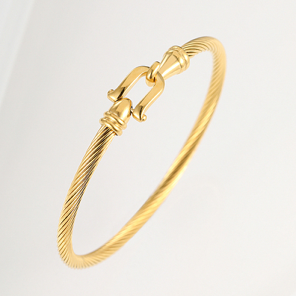 PandaHall Stainless Steel Bangle, Golden, Inner Diameter: 2-3/8 inch(6cm) Stainless Steel
PandaHall Stainless Steel Bangle, Golden, Inner Diameter: 2-3/8 inch(6cm) Stainless Steel