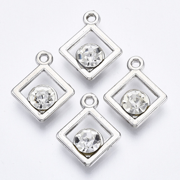 PandaHall UV Plating Acrylic Pendants, with Acrylic Rhinestone, Rhombus, Platinum, 18x14.5x5mm, Hole: 1.5mm, Diagonal Length: 18mm, Side..., Clear
PandaHall UV Plating Acrylic Pendants, with Acrylic Rhinestone, Rhombus, Platinum, 18x14.5x5mm, Hole: 1.5mm, Diagonal Length: 18mm, Side..., Clear