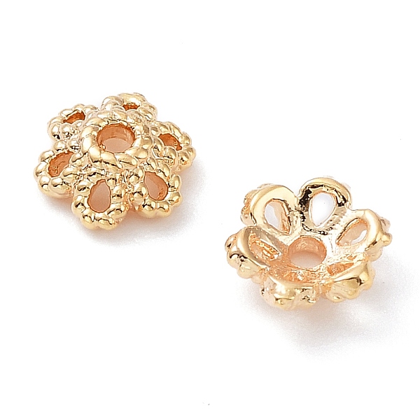 PandaHall Brass Bead Caps, 6-Petal Flower, Real 18K Gold Plated, 6x2.5mm, Hole: 1~1.2mm Brass
PandaHall Brass Bead Caps, 6-Petal Flower, Real 18K Gold Plated, 6x2.5mm, Hole: 1~1.2mm Brass