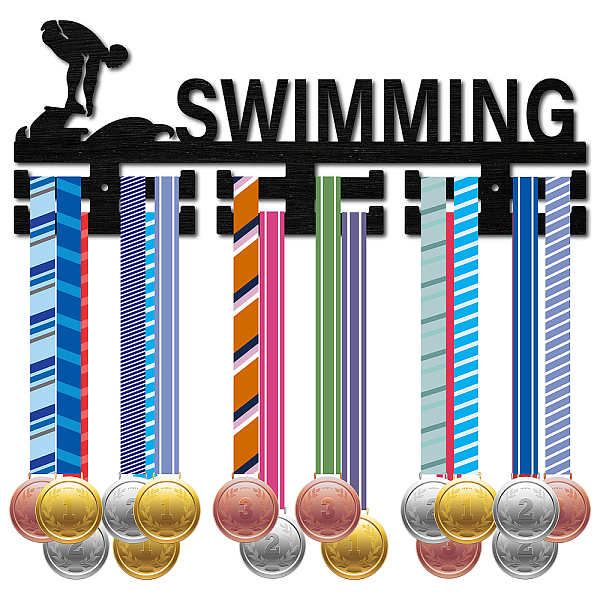 PandaHall Fashion Wood Medal Hanger Holder, 2 Line Display Wall Rack, with Screws & Anchor Plug, Swimming Pattern, 150x400x7mm, Hole: 5mm..., Black
PandaHall Fashion Wood Medal Hanger Holder, 2 Line Display Wall Rack, with Screws & Anchor Plug, Swimming Pattern, 150x400x7mm, Hole: 5mm..., Black