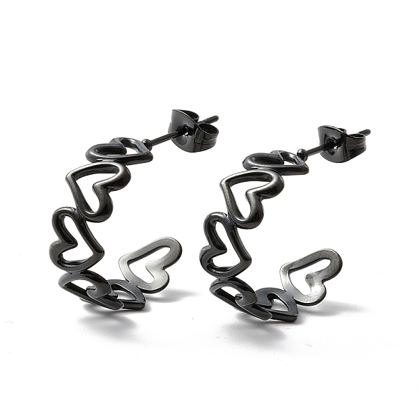PandaHall 304 Stainless Steel C-shape Stud Earrings, Heart Wrap Half Hoop Earrings for Women, Electrophoresis Black, 19.5x25x8mm, Pin: 0.8mm...
PandaHall 304 Stainless Steel C-shape Stud Earrings, Heart Wrap Half Hoop Earrings for Women, Electrophoresis Black, 19.5x25x8mm, Pin: 0.8mm...