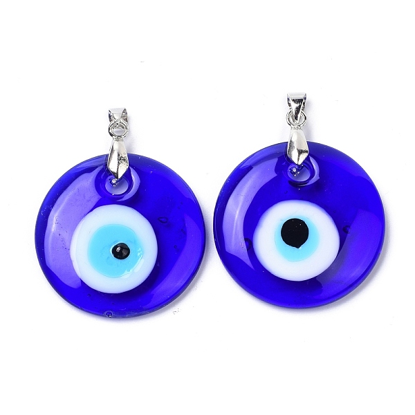 PandaHall Handmade Evil Eye Lampwork Pendants, Flat Round, Platinum, 34.5x6mm, Hole: 4x6mm Lampwork Evil Eye
PandaHall Handmade Evil Eye Lampwork Pendants, Flat Round, Platinum, 34.5x6mm, Hole: 4x6mm Lampwork Evil Eye