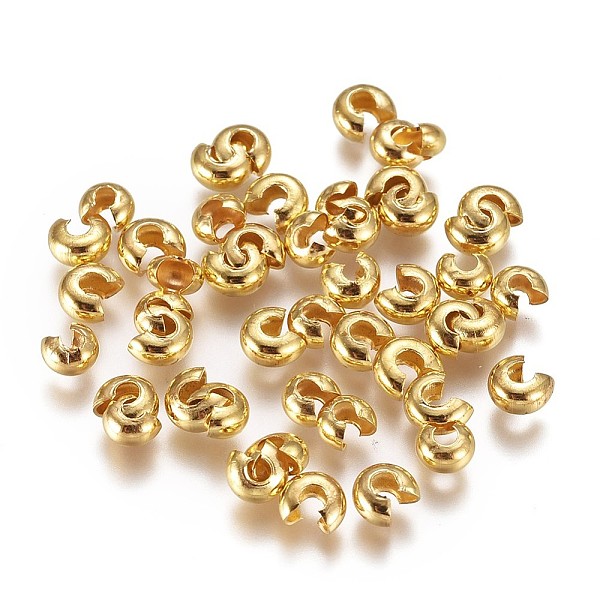 PandaHall Brass Crimp Beads Covers, Golden, 4x3.5x2.5mm, Hole: 1mm, about 100pcs/bag Brass
PandaHall Brass Crimp Beads Covers, Golden, 4x3.5x2.5mm, Hole: 1mm, about 100pcs/bag Brass