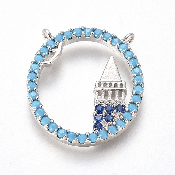 PandaHall Brass Micro Pave Cubic Zirconia Pendants, Ring with Building, Colorful, Platinum, 22.5x19.5x2.5mm, Hole: 1.2mm Brass+Cubic...
PandaHall Brass Micro Pave Cubic Zirconia Pendants, Ring with Building, Colorful, Platinum, 22.5x19.5x2.5mm, Hole: 1.2mm Brass+Cubic...