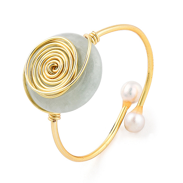 PandaHall Natural Jadeite Open Cuff Ring with Pearl Beaded, Brass Wire Wrapped Vortex Ring for Wome, Real 14K Gold Plated, US Size 11...
PandaHall Natural Jadeite Open Cuff Ring with Pearl Beaded, Brass Wire Wrapped Vortex Ring for Wome, Real 14K Gold Plated, US Size 11...
