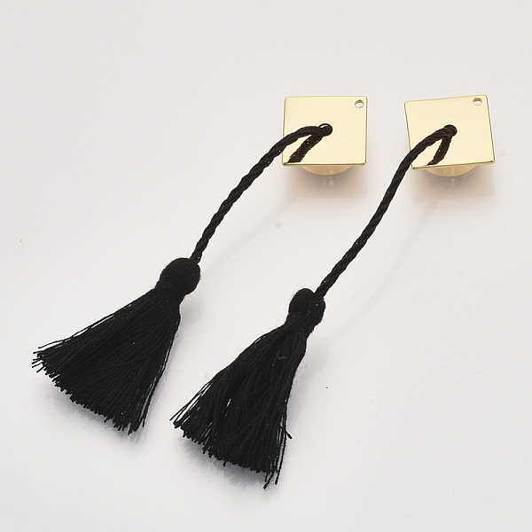 PandaHall Polyester Tassel Big Pendants, Nickel Free, with Brass Findings, Real 18K Gold Plated, Black, 84~91x21x6.5mm, Hole: 1.4mm Brass...
PandaHall Polyester Tassel Big Pendants, Nickel Free, with Brass Findings, Real 18K Gold Plated, Black, 84~91x21x6.5mm, Hole: 1.4mm Brass...