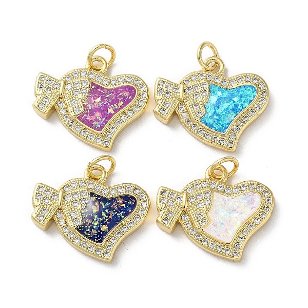 PandaHall Valentine's Day Brass Micro Pave Clear Cubic Zirconia Pendants, with Synthetic Opal, Real 18K Gold Plated, Heart with with Bowknot..., Multicolor
PandaHall Valentine's Day Brass Micro Pave Clear Cubic Zirconia Pendants, with Synthetic Opal, Real 18K Gold Plated, Heart with with Bowknot..., Multicolor