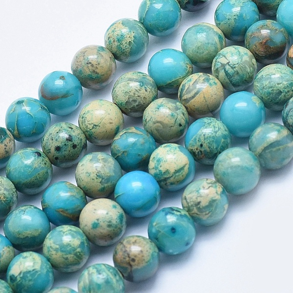 PandaHall Natural Aqua Terra Jasper Beads Strands, Dyed, Round, 8mm, Hole: 1mm, about 48pcs/strand, 15.7 inch(40cm) Aqua Terra Jasper Round
PandaHall Natural Aqua Terra Jasper Beads Strands, Dyed, Round, 8mm, Hole: 1mm, about 48pcs/strand, 15.7 inch(40cm) Aqua Terra Jasper Round