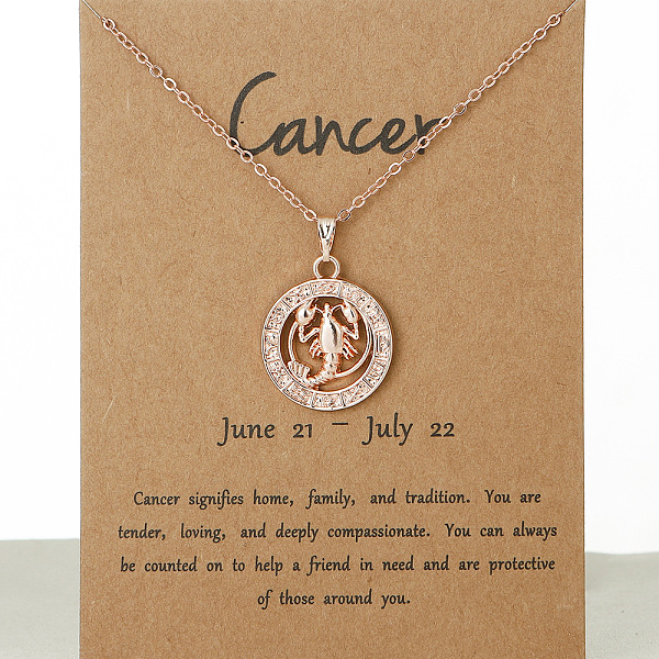 PandaHall Alloy Constellation Pendant Necklaces, Golden, Cancer, 17.13 inch(43.5cm) Alloy Cancer
PandaHall Alloy Constellation Pendant Necklaces, Golden, Cancer, 17.13 inch(43.5cm) Alloy Cancer