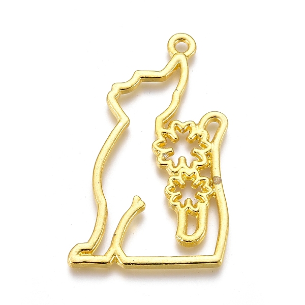 PandaHall Alloy Open Back Bezel Pendants, For DIY UV Resin, Epoxy Resin, Pressed Flower Jewelry, Cat with Flower, Golden, 44x27x2mm, Hole...
PandaHall Alloy Open Back Bezel Pendants, For DIY UV Resin, Epoxy Resin, Pressed Flower Jewelry, Cat with Flower, Golden, 44x27x2mm, Hole...