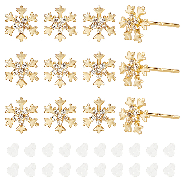 PandaHall BENECREAT 6 Pairs Clear Cubic Zirconia Snowflake Stud Earrings, Brass Earrings with 30Pcs Plastic Ear Nuts, Cadmium Free & Nickel...
PandaHall BENECREAT 6 Pairs Clear Cubic Zirconia Snowflake Stud Earrings, Brass Earrings with 30Pcs Plastic Ear Nuts, Cadmium Free & Nickel...