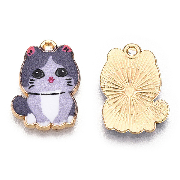 PandaHall Printed Alloy Pendants, Light Glod, Cat Charms, Slate Gray, 21x14.5x1.5mm, Hole: 1.4mm Alloy Cat Shape
PandaHall Printed Alloy Pendants, Light Glod, Cat Charms, Slate Gray, 21x14.5x1.5mm, Hole: 1.4mm Alloy Cat Shape