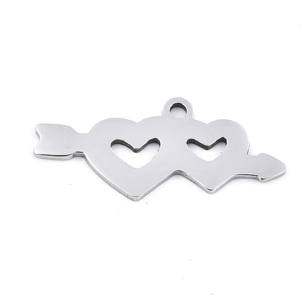 PandaHall Valentine's Day 201 Stainless Steel Charms, Laser Cut, An Arrow Through A Heart, Stainless Steel Color, 10x23.5x0.9mm, Hole: 1.5mm...
PandaHall Valentine's Day 201 Stainless Steel Charms, Laser Cut, An Arrow Through A Heart, Stainless Steel Color, 10x23.5x0.9mm, Hole: 1.5mm...