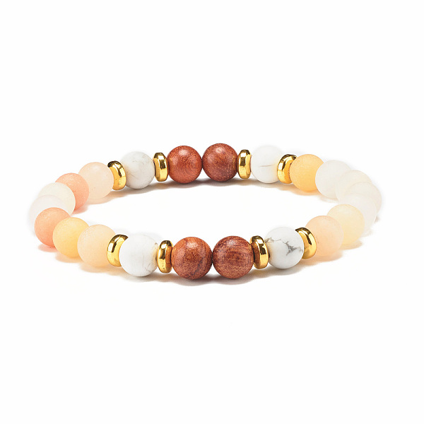 PandaHall Natural Aventurine & Wood Round Beaded Stretch Bracelet, Gemstone Jewelry for Women, Pink, Inner Diameter: 2-1/4 inch(5.7cm) Wood...
PandaHall Natural Aventurine & Wood Round Beaded Stretch Bracelet, Gemstone Jewelry for Women, Pink, Inner Diameter: 2-1/4 inch(5.7cm) Wood...