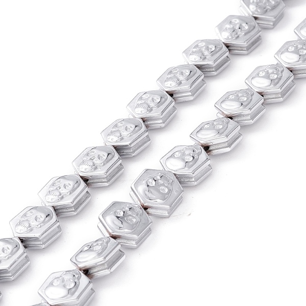 PandaHall Electroplate Synthetic Non-magnetic Hematite Beads Strands, for Halloween Theme, Polygon with Skull, Platinum Plated, 10.5x8x5.5mm...
PandaHall Electroplate Synthetic Non-magnetic Hematite Beads Strands, for Halloween Theme, Polygon with Skull, Platinum Plated, 10.5x8x5.5mm...