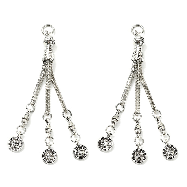 PandaHall Tibetan Style Alloy Feather Tassel Big Pendants, Antique Silver, 78x2mm, Hole: 5mm, Pendant: 11x8x1mm Alloy
PandaHall Tibetan Style Alloy Feather Tassel Big Pendants, Antique Silver, 78x2mm, Hole: 5mm, Pendant: 11x8x1mm Alloy