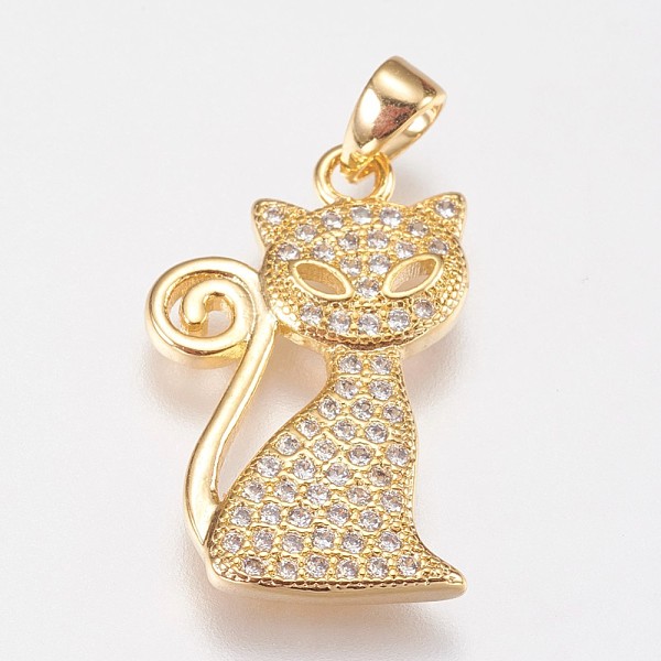 PandaHall Brass Micro Pave Cubic Zirconia Kitten Pendants, Cartoon Cat Shape, Golden, 20.5x13x2mm, Hole: 2.5x4mm Brass+Cubic Zirconia Cat..., Clear
PandaHall Brass Micro Pave Cubic Zirconia Kitten Pendants, Cartoon Cat Shape, Golden, 20.5x13x2mm, Hole: 2.5x4mm Brass+Cubic Zirconia Cat..., Clear