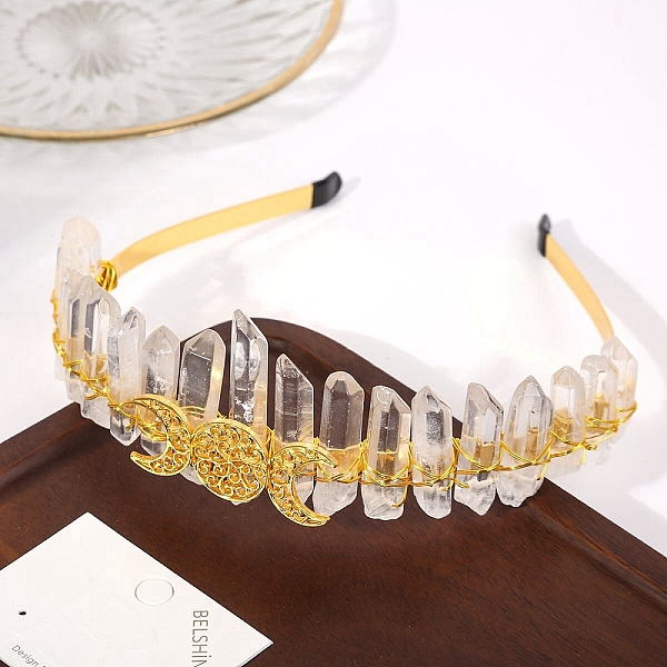 PandaHall Raw Natural Quartz Crystal & Metal Hollow Moon Hair Bands, Hair Accessories for Girls Wedding Party Bride, 155x113x40mm Quartz..., Clear
PandaHall Raw Natural Quartz Crystal & Metal Hollow Moon Hair Bands, Hair Accessories for Girls Wedding Party Bride, 155x113x40mm Quartz..., Clear