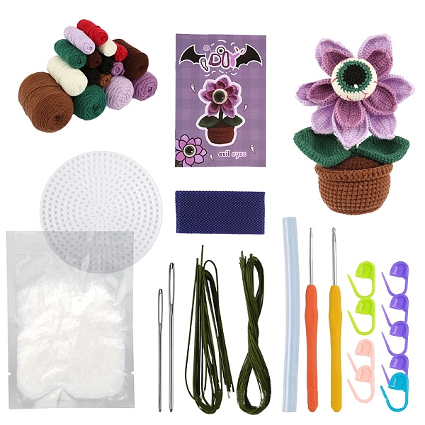 PandaHall DIY Pot Plant Crochet Kits for Beginners, including Polyester Yarn, Fiberfill, Crochet Needle, Yarn Needle, Support Wire, Stitch..., Multicolor
PandaHall DIY Pot Plant Crochet Kits for Beginners, including Polyester Yarn, Fiberfill, Crochet Needle, Yarn Needle, Support Wire, Stitch..., Multicolor