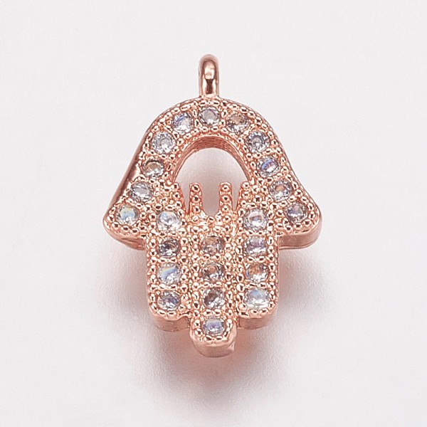 PandaHall Brass Cubic Zirconia Charms, Hamsa Hand/Hand of Fatima/Hand of Miriam, Rose Gold, 12.5x8.5x2mm, Hole: 1mm Brass+Cubic Zirconia..., Clear
PandaHall Brass Cubic Zirconia Charms, Hamsa Hand/Hand of Fatima/Hand of Miriam, Rose Gold, 12.5x8.5x2mm, Hole: 1mm Brass+Cubic Zirconia..., Clear