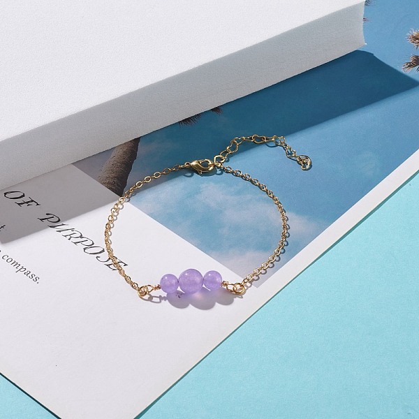 PandaHall Natural Malaysia Jade(Dyed) Beaded Links Bracelets for Women or Men, Golden Tone Brass Chain Bracelets, Lilac, 7-1/2 inch(19cm)..., Purple
PandaHall Natural Malaysia Jade(Dyed) Beaded Links Bracelets for Women or Men, Golden Tone Brass Chain Bracelets, Lilac, 7-1/2 inch(19cm)..., Purple