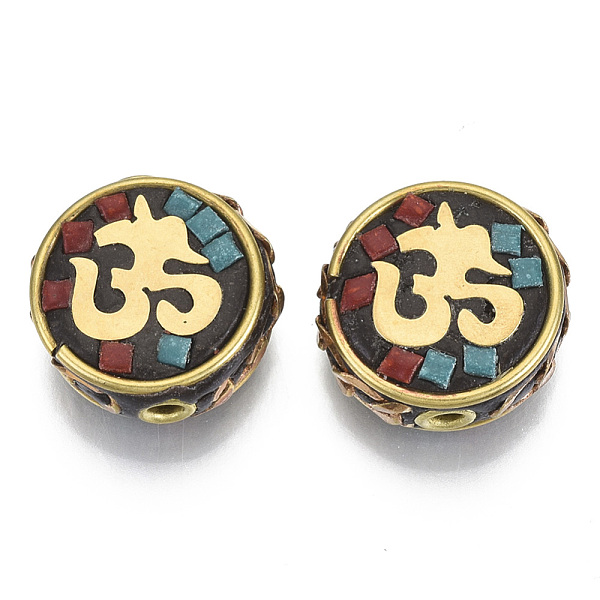 PandaHall Handmade Indonesia Beads, with Brass Findings, Flat Round with Om Symbol, Golden, Colorful, 16~17x16x6.5mm, Hole: 2mm Polymer Clay...
PandaHall Handmade Indonesia Beads, with Brass Findings, Flat Round with Om Symbol, Golden, Colorful, 16~17x16x6.5mm, Hole: 2mm Polymer Clay...