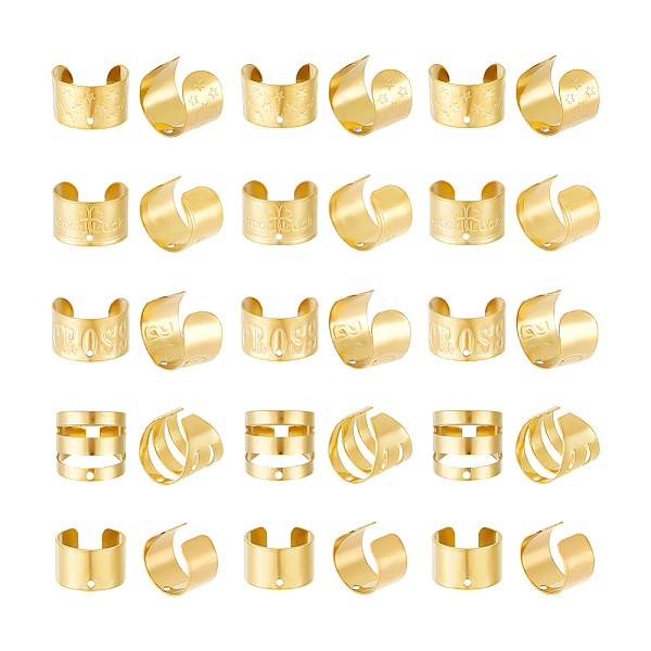 PandaHall Unicraftale 30Pcs 5 Style 304 Stainless Steel Ear Cuff Findings, with Hole, Golden, 9.5~11.5x6~10x9.5~10.5mm, Hole: 0.9mm...
PandaHall Unicraftale 30Pcs 5 Style 304 Stainless Steel Ear Cuff Findings, with Hole, Golden, 9.5~11.5x6~10x9.5~10.5mm, Hole: 0.9mm...