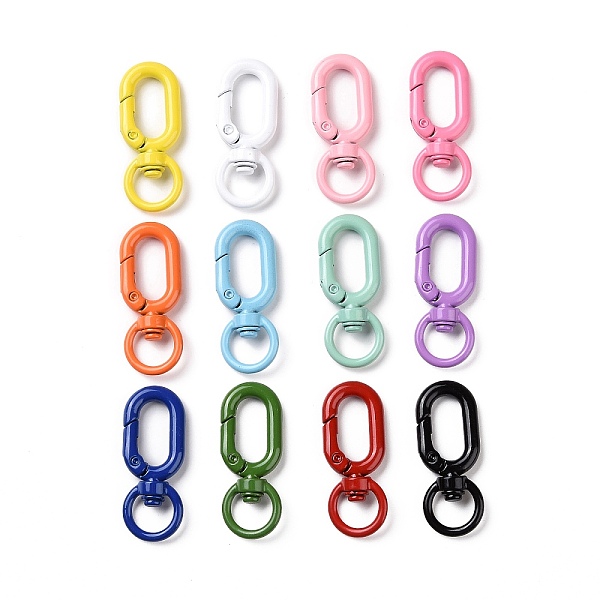 PandaHall Spray Painted Alloy Swivel Clasps, Oval Ring, Mixed Color, 39x15.5x7mm, Hole: 10.5mm, inner diameter: 16.5x8mm Alloy Multicolor
PandaHall Spray Painted Alloy Swivel Clasps, Oval Ring, Mixed Color, 39x15.5x7mm, Hole: 10.5mm, inner diameter: 16.5x8mm Alloy Multicolor