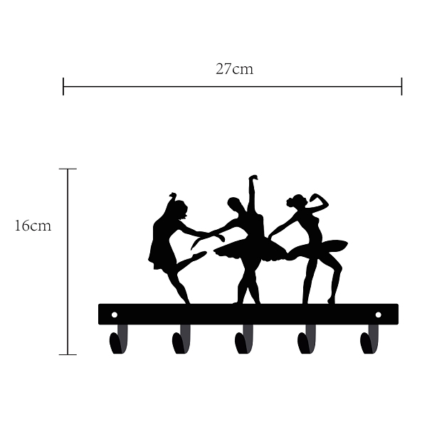 PandaHall Iron Wall Mounted Hook Hangers, Decorative Organizer Rack with 5 Hooks, for Bag Clothes Key Scarf Hanging Holder, Ballet Dancer...
PandaHall Iron Wall Mounted Hook Hangers, Decorative Organizer Rack with 5 Hooks, for Bag Clothes Key Scarf Hanging Holder, Ballet Dancer...