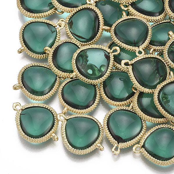 PandaHall Glass Links connectors, with Brass Findings, teardrop, Golden, Teal, 19x14x5mm, Hole: 1.2mm Glass Cyan
PandaHall Glass Links connectors, with Brass Findings, teardrop, Golden, Teal, 19x14x5mm, Hole: 1.2mm Glass Cyan