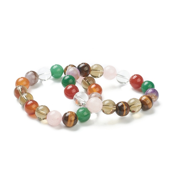 PandaHall Natural Mixed Wealth Stone Beaded Stretch Bracelets, Round, Beads: 12~12.5mm, Inner Diameter: 2-1/8 inch(5.4cm) Mixed Stone
PandaHall Natural Mixed Wealth Stone Beaded Stretch Bracelets, Round, Beads: 12~12.5mm, Inner Diameter: 2-1/8 inch(5.4cm) Mixed Stone