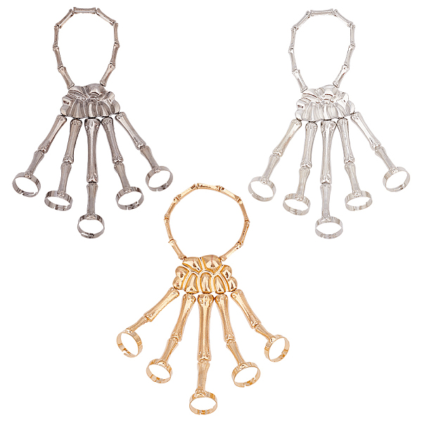 PandaHall ANATTASOUL 3Pcs 3 Colors Alloy Skeleton Full Hand Ring Bracelets Set, Gothic Bone Chain Bracelet with 5 Adjustable Rings for Women...
PandaHall ANATTASOUL 3Pcs 3 Colors Alloy Skeleton Full Hand Ring Bracelets Set, Gothic Bone Chain Bracelet with 5 Adjustable Rings for Women...