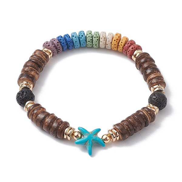 PandaHall Coconut Beaded Bracelets, Natural Lava Rock Stretch Bracelets for Women, Starfish, Inner Diameter: 2-1/2 inch(6.5cm) Lava Rock...
PandaHall Coconut Beaded Bracelets, Natural Lava Rock Stretch Bracelets for Women, Starfish, Inner Diameter: 2-1/2 inch(6.5cm) Lava Rock...