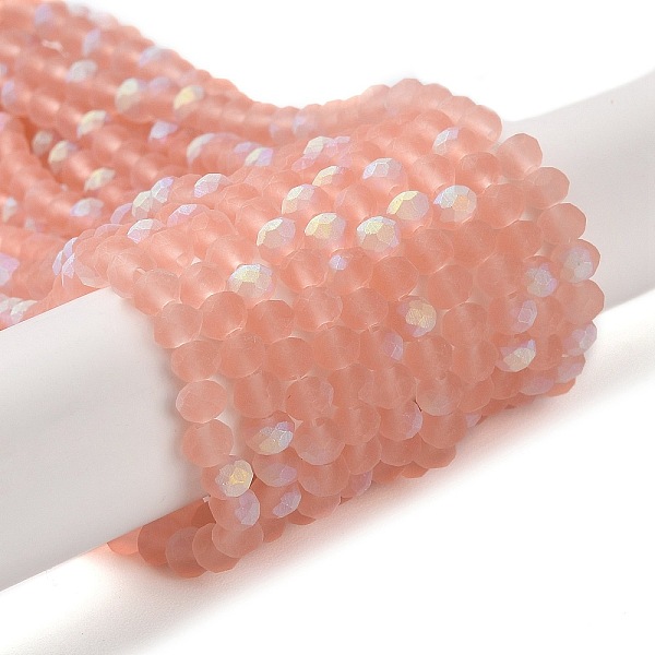 PandaHall Transparent Glass Beads Strands, Faceted, Frosted, Half AB Color Plated, Rondelle, Light Coral, 4~4.5x3.5~4mm, Hole: 1mm, about...
PandaHall Transparent Glass Beads Strands, Faceted, Frosted, Half AB Color Plated, Rondelle, Light Coral, 4~4.5x3.5~4mm, Hole: 1mm, about...