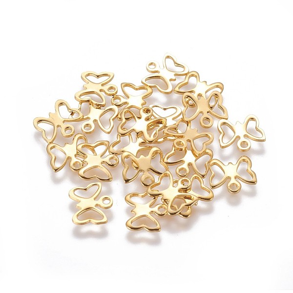 PandaHall 304 Stainless Steel Charms, Cut-Out, Butterfly, Golden, 9x10x1mm, Hole: 1.2~1.4mm 304 Stainless Steel Butterfly
PandaHall 304 Stainless Steel Charms, Cut-Out, Butterfly, Golden, 9x10x1mm, Hole: 1.2~1.4mm 304 Stainless Steel Butterfly