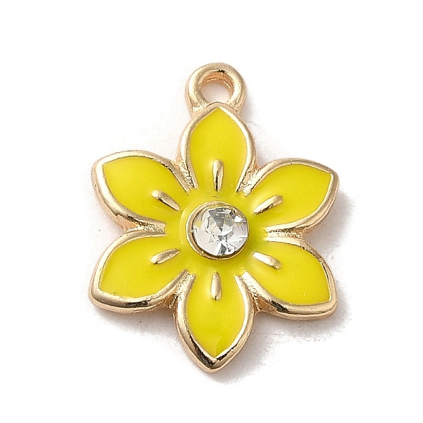 PandaHall Flower Alloy Enamel Pendants, with Rhinestone, Light Gold, Yellow, 17x13x3mm, Hole: 1.5mm Alloy Rhinestone+Enamel Flower Yellow
PandaHall Flower Alloy Enamel Pendants, with Rhinestone, Light Gold, Yellow, 17x13x3mm, Hole: 1.5mm Alloy Rhinestone+Enamel Flower Yellow